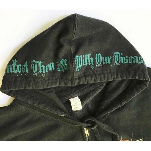 The Black Dahlia Murder Phibes Zip Up Hoodie Jacket 3XL Out Of Print Metal Band - Picture 2 of 15